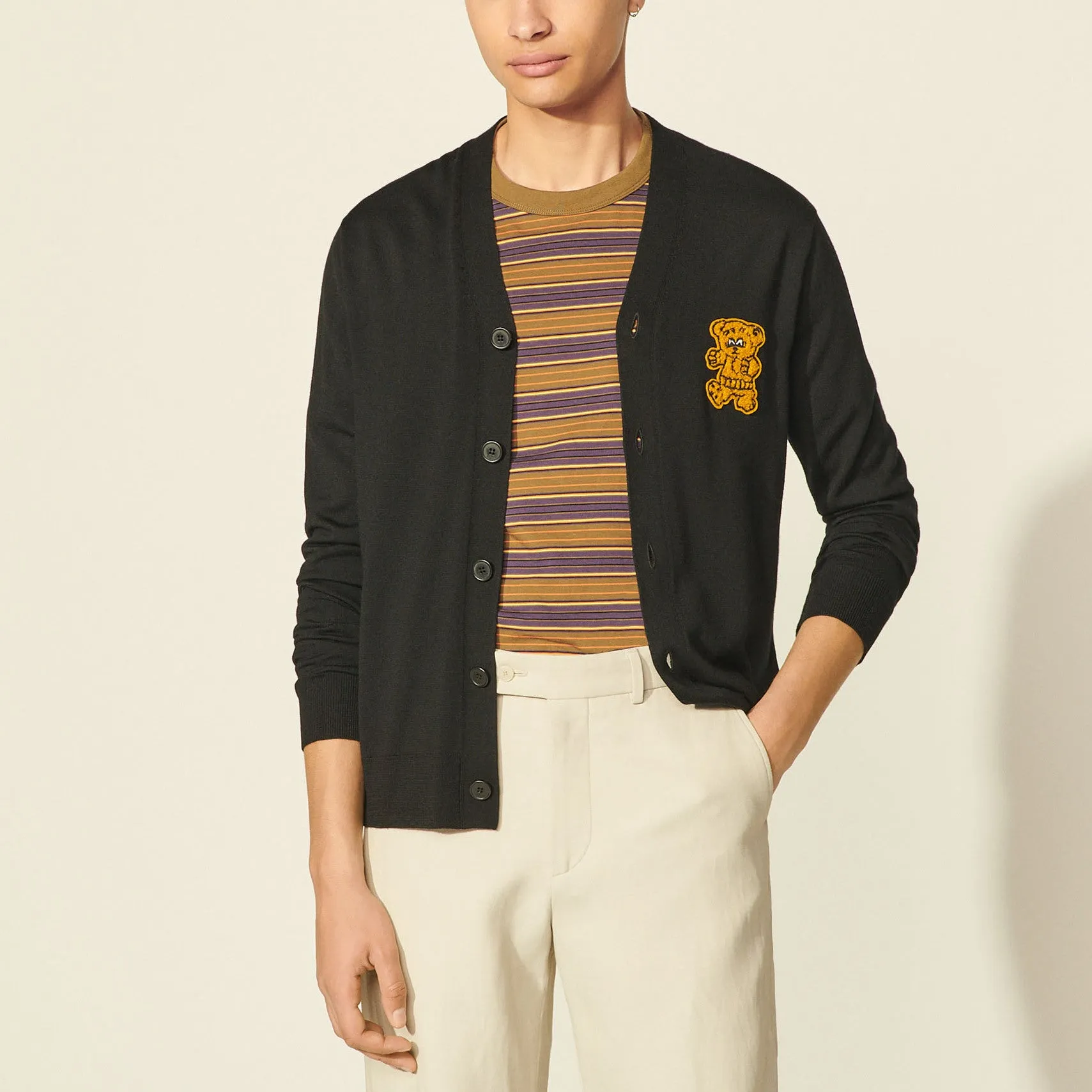 Cardigan avec patch ourson