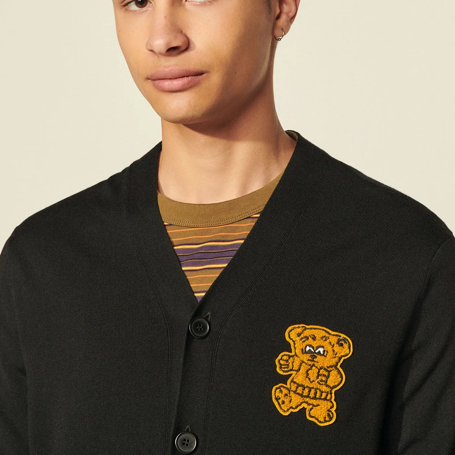 Cardigan avec patch ourson