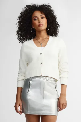 Cardigan en moss boutons étoiles - Femme