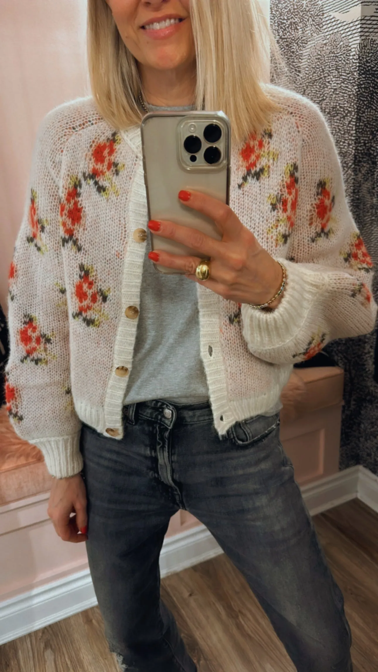 'Carousel' Rose Cardigan