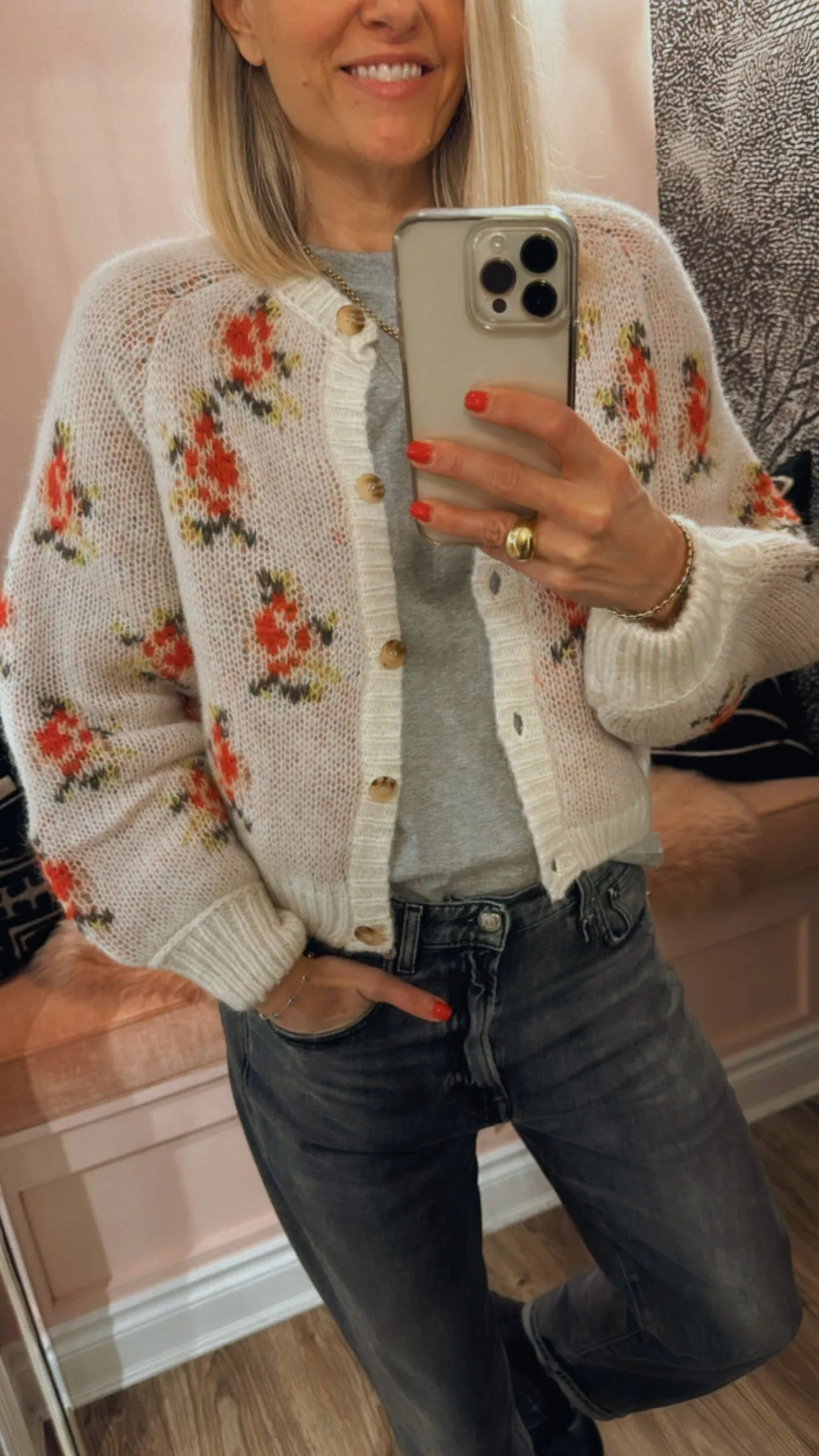 'Carousel' Rose Cardigan