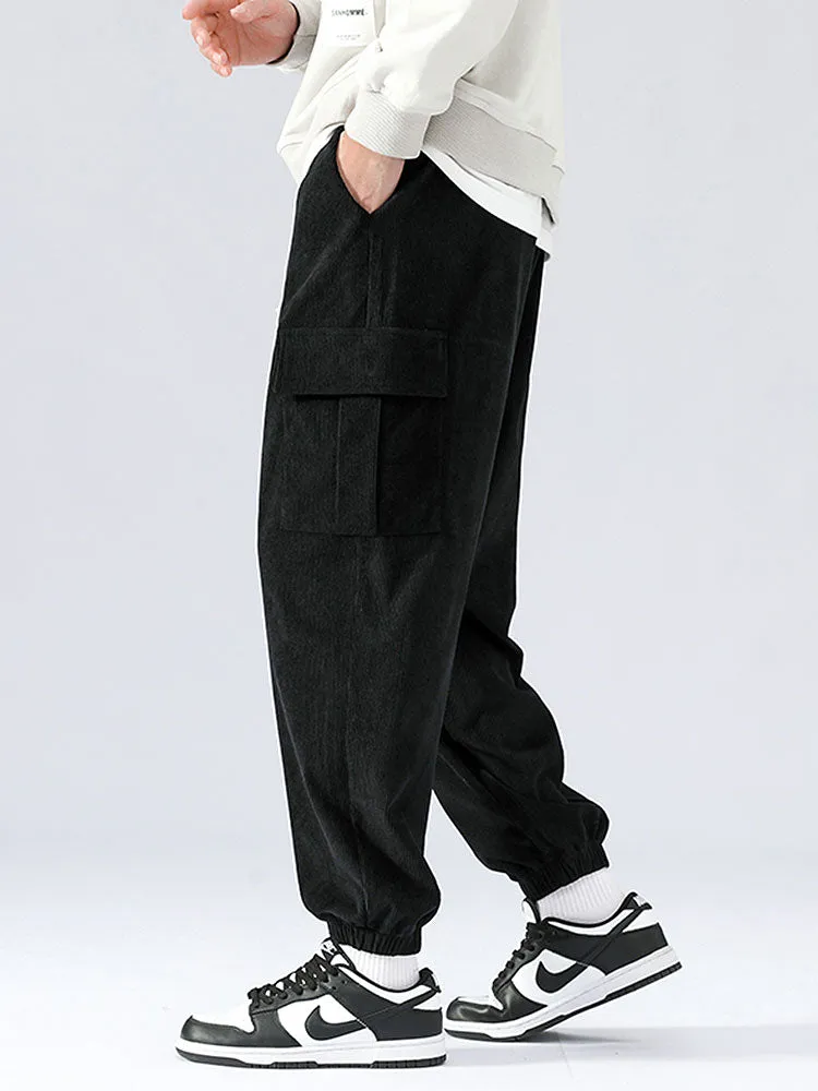 Casual Corduroy Cargo Joggers