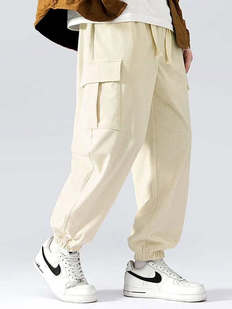 Casual Corduroy Cargo Joggers
