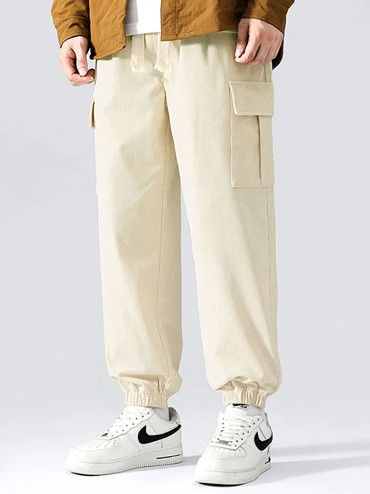 Casual Corduroy Cargo Joggers