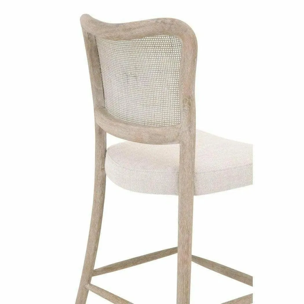 Cela Counter Stool Bisque Natural Gray Oak Cane