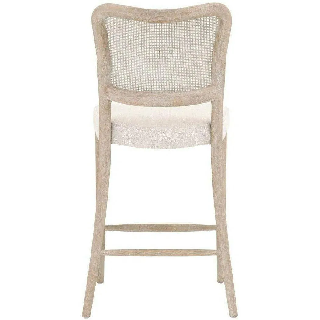 Cela Counter Stool Bisque Natural Gray Oak Cane