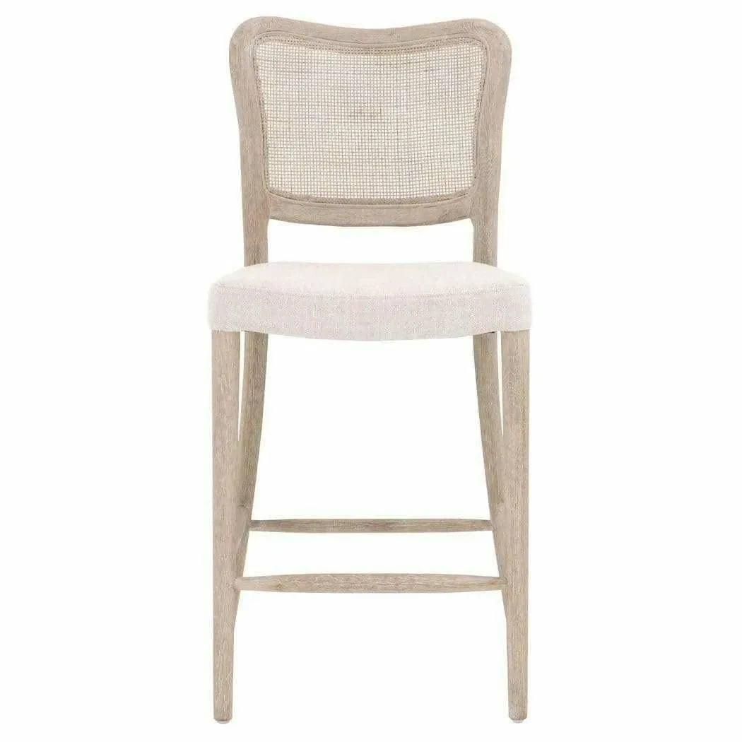Cela Counter Stool Bisque Natural Gray Oak Cane