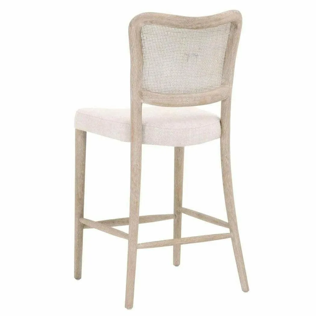 Cela Counter Stool Bisque Natural Gray Oak Cane