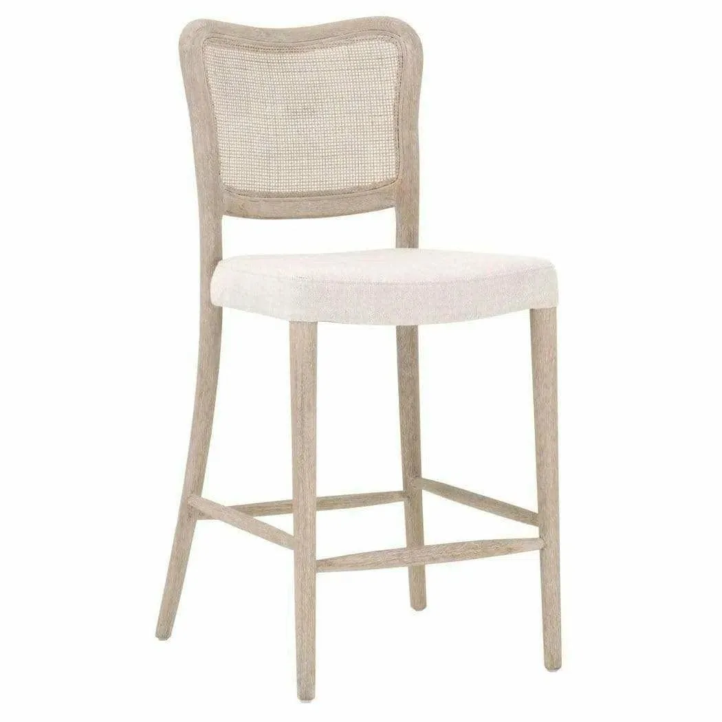 Cela Counter Stool Bisque Natural Gray Oak Cane
