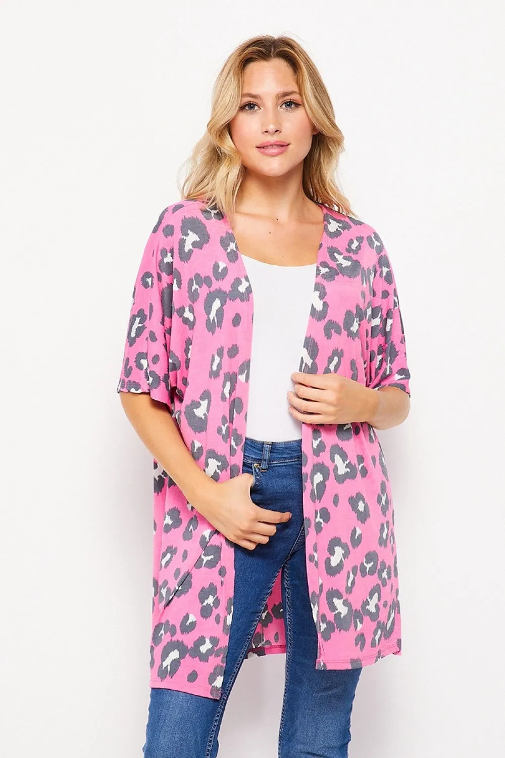 CHARCOAL/PINK CARDIGAN