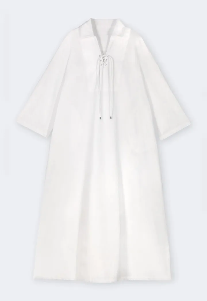 Choice Long Sleeve Basic Maxi Dress Off White