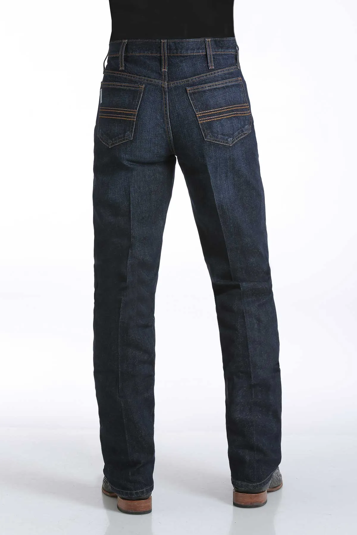 CINCH SILVER LABEL DARK WASH SLIM MID RISE STRIGHT LEG JEAN