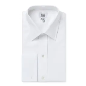 Classic Fit Plain Marcella Double Cuff Dress Shirt in White