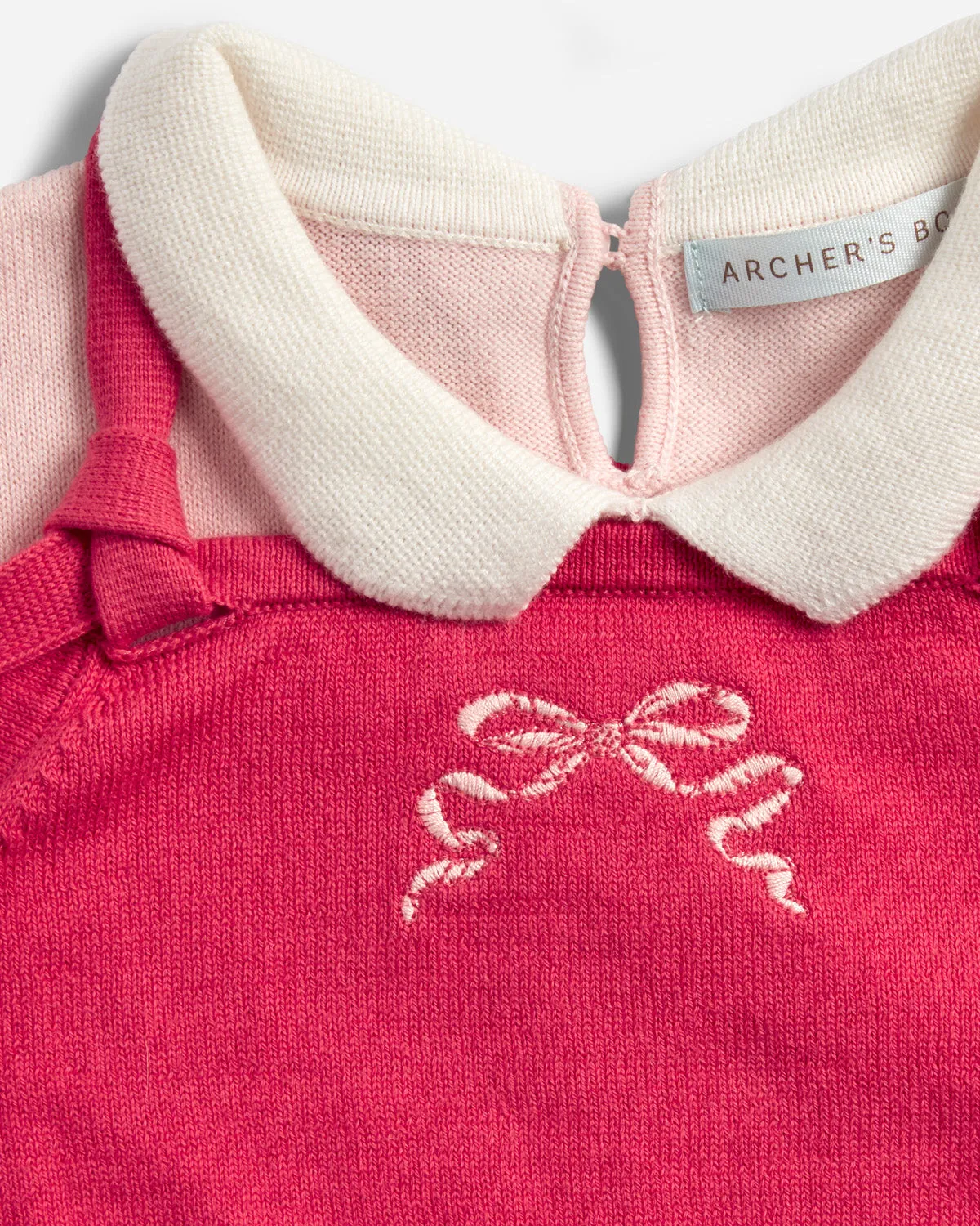 Cotton Bow Overall Onesie