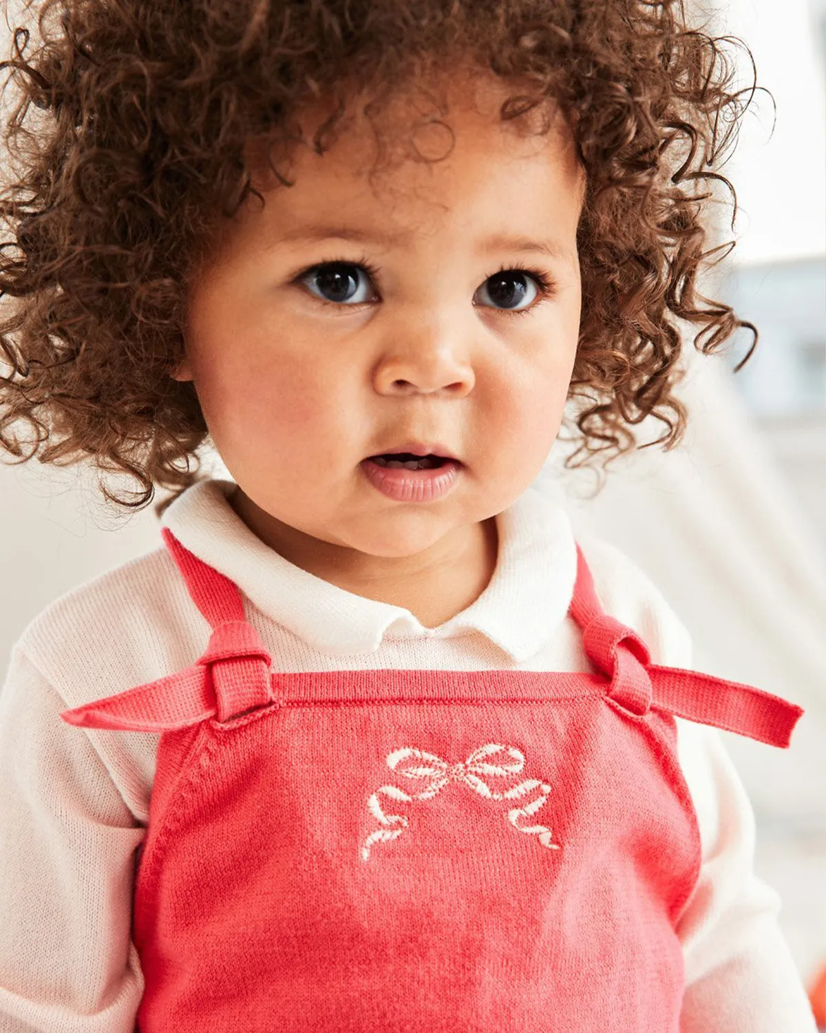Cotton Bow Overall Onesie
