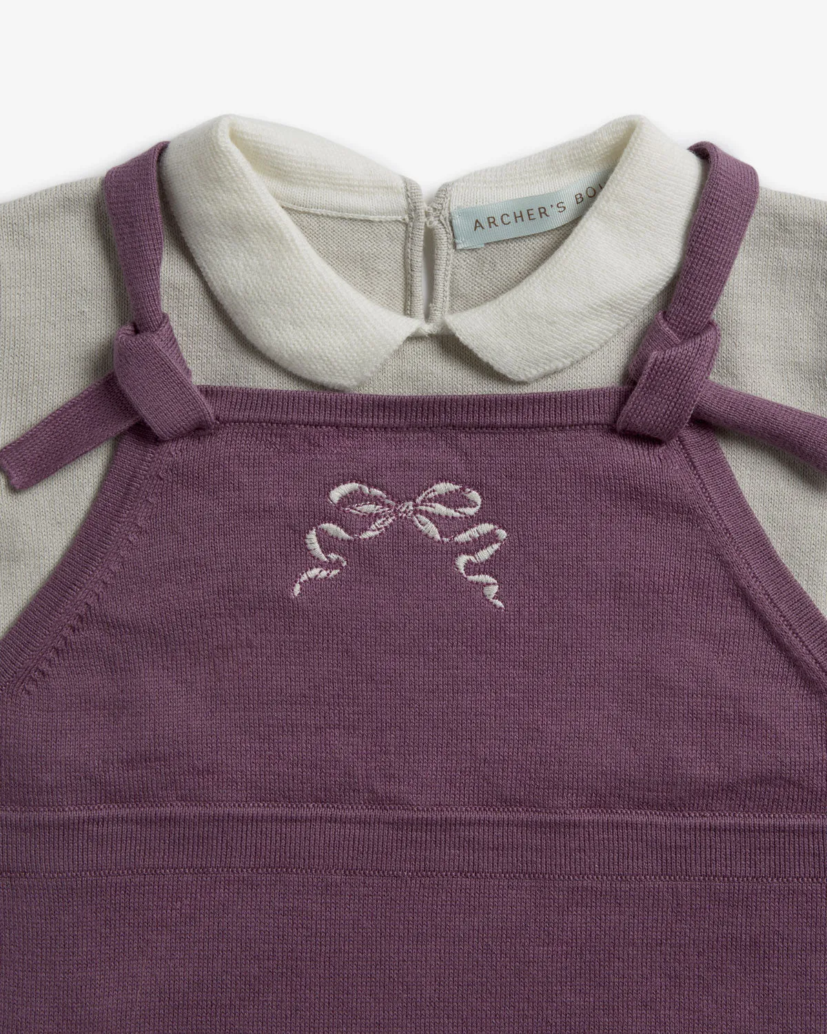 Cotton Bow Overall Onesie