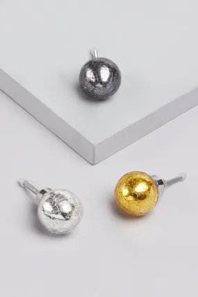 Crackle Silver, Gold or Grey Ball Round Door Knobs