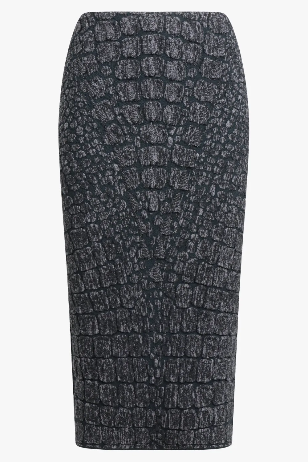 Croco Jacquard Pencil Skirt | Black
