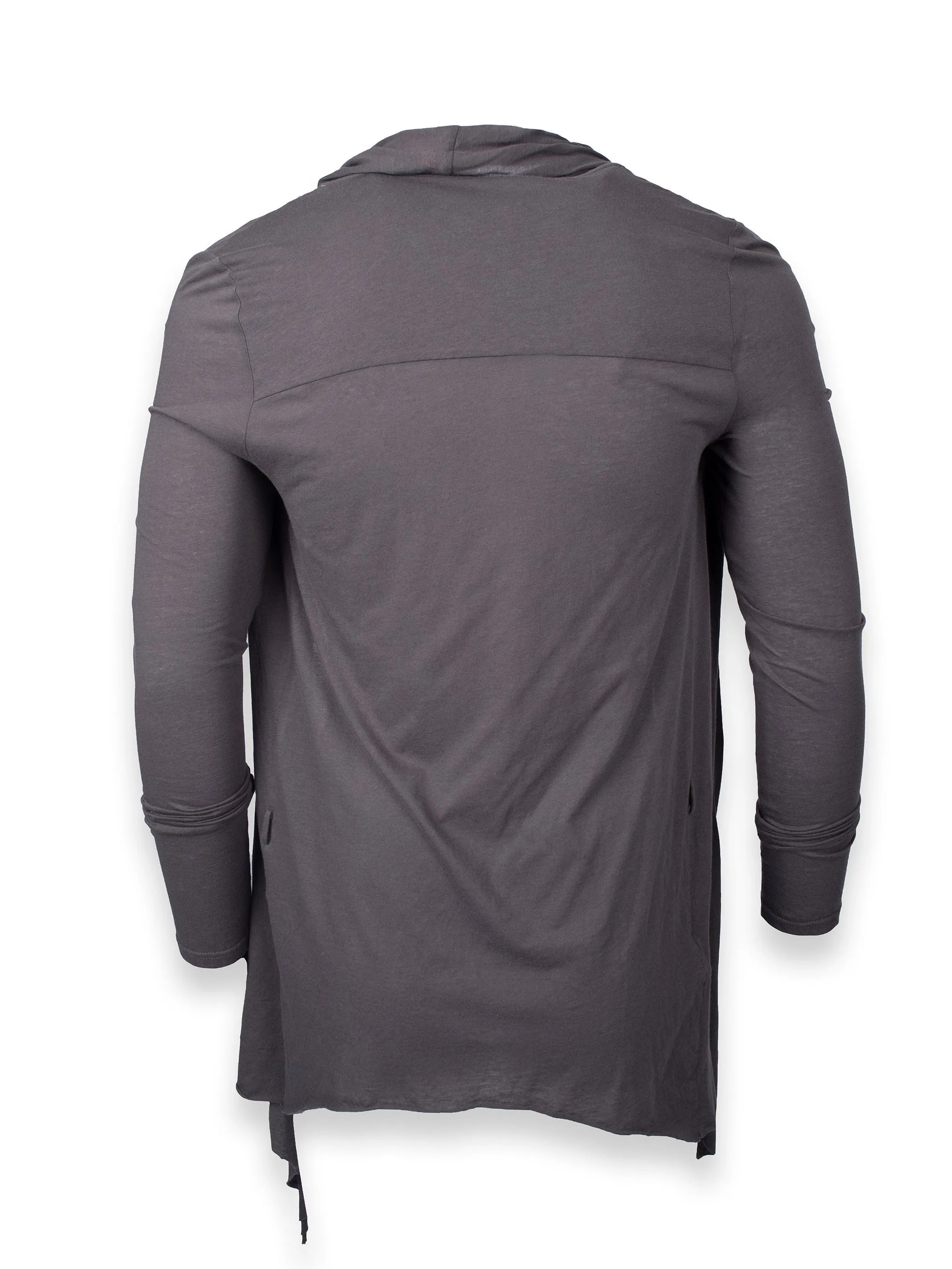 Dark Grey Drape Cardigan