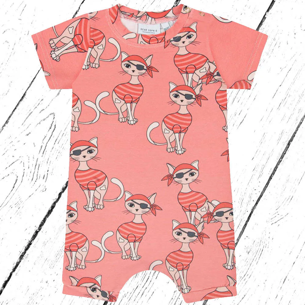 Dear Sophie Overall PIRACAT Coral Romper