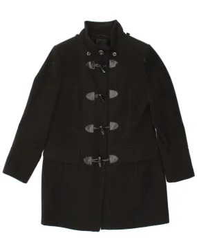 DEBENHAMS Womens Duffle Coat UK 16 Large Black Polyester