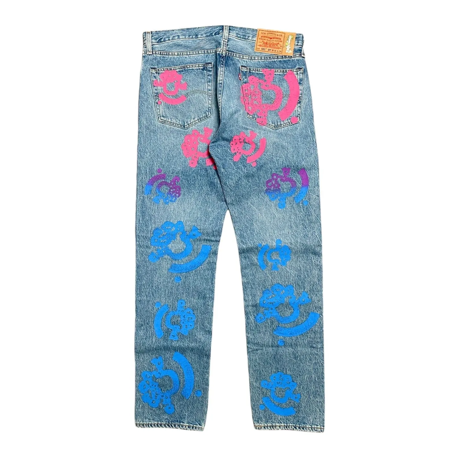 Denim Tears x Bstroy Cotton Wreath Jeans Light Wash Indigo
