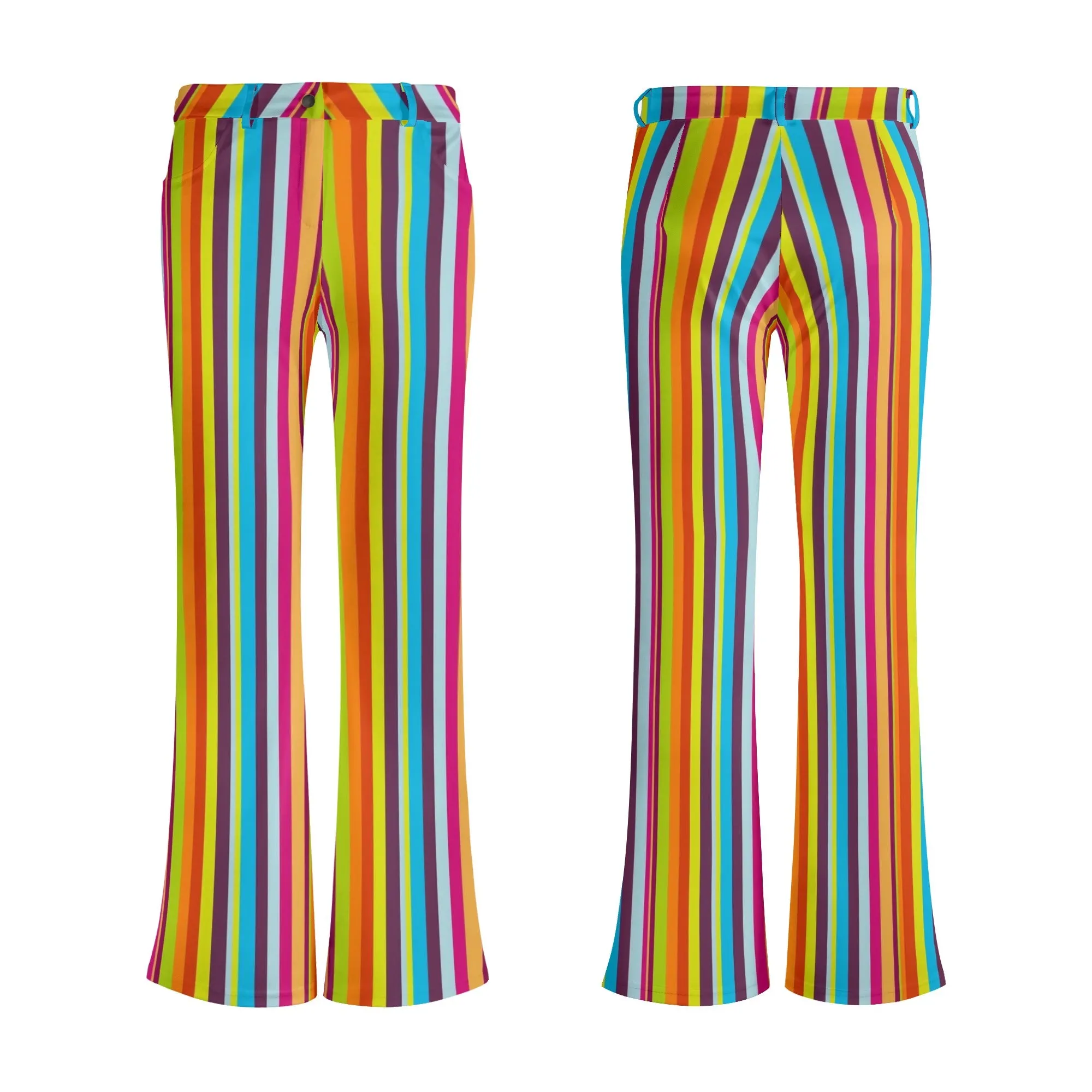 Disco Pants, Funky Pants, 70s Style Groovy Stripe Pants, 70s Wide Leg Pants, Flare Pants, 70s Pants Style, Multicolor Stripe Hippie Pants