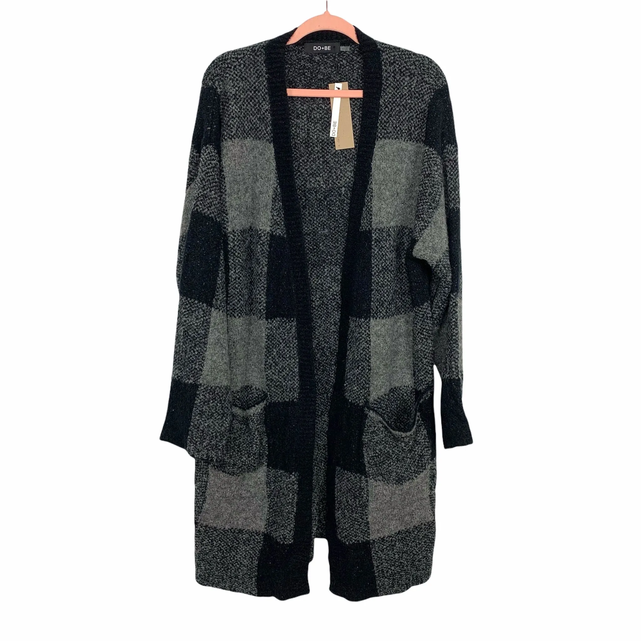 DO BE Grey and Black Wool Blend Cardigan NWT- Size L