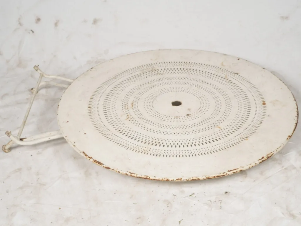 Early 20th French Folding Iron Garden Table w/ white patina- 38¼"