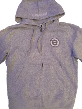 Eruption Radio Zip-Up Hoodie, Light Grey with Grey Logo