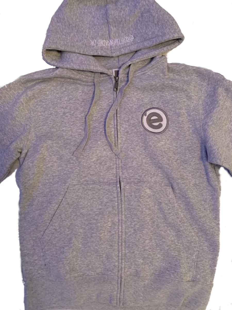 Eruption Radio Zip-Up Hoodie, Light Grey with Grey Logo