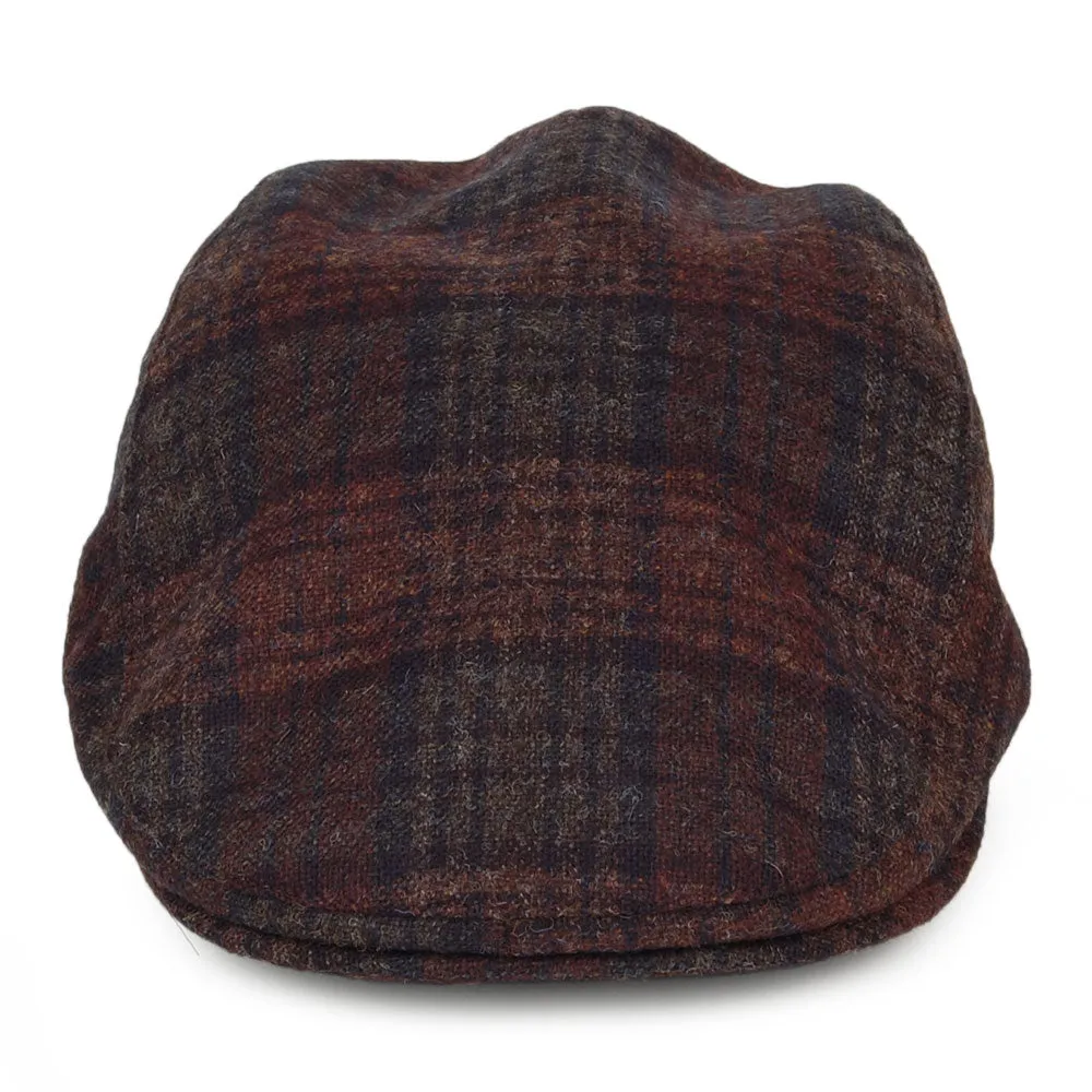 Failsworth Hats Westerdale Checked Flat Cap with Earflaps - Brown-Multi