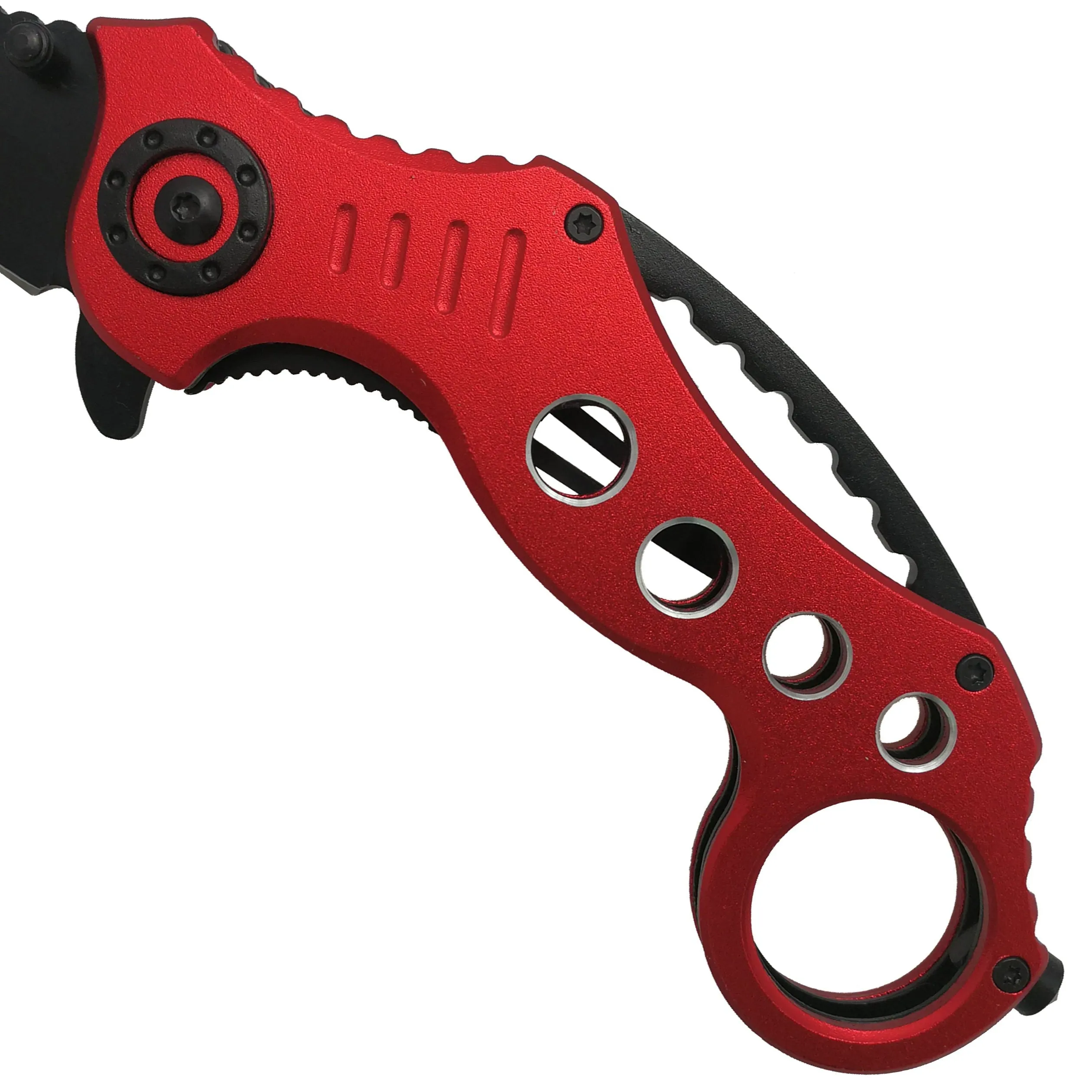 Falcon 7 1/2" Overall Red Handle Pocket Knife