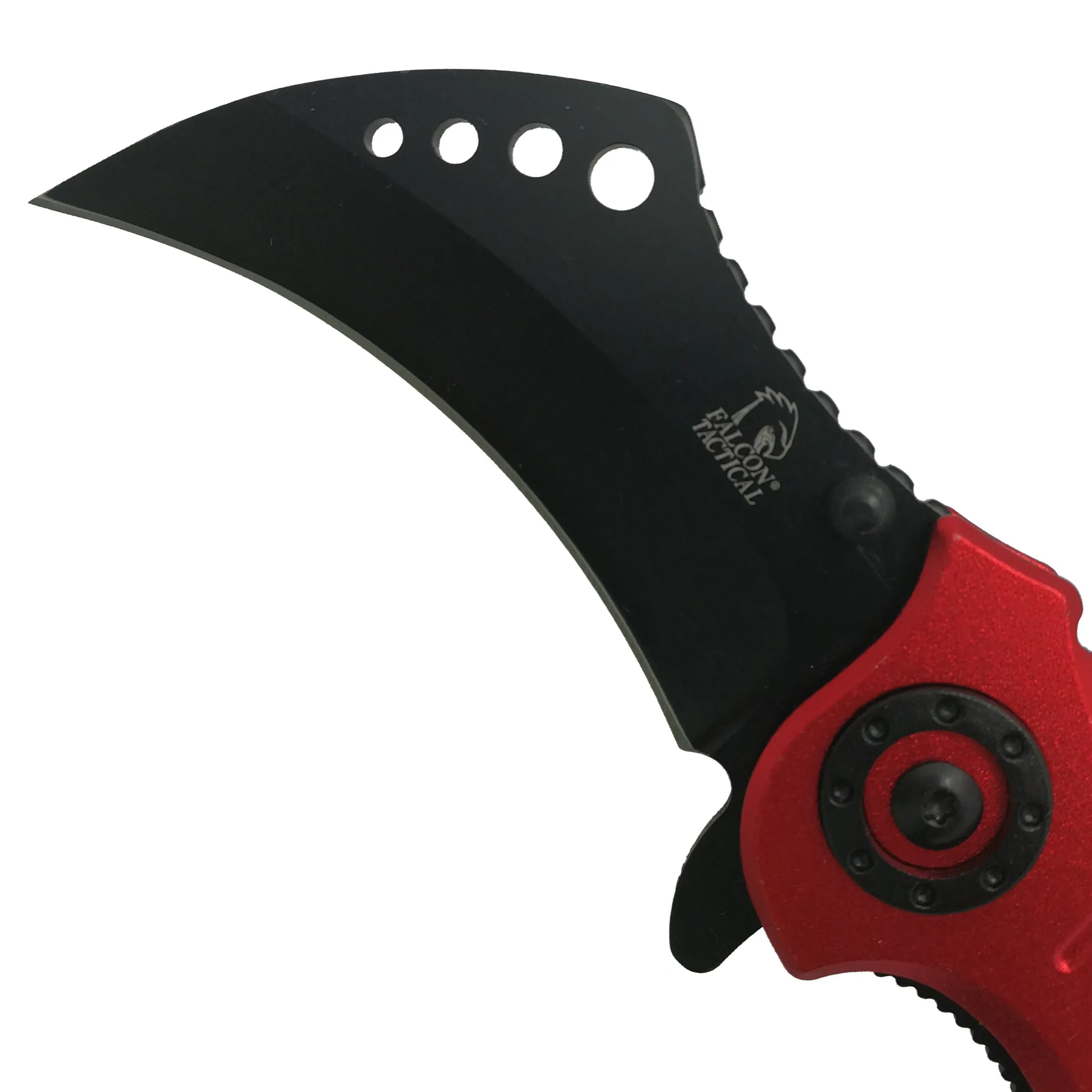 Falcon 7 1/2" Overall Red Handle Pocket Knife