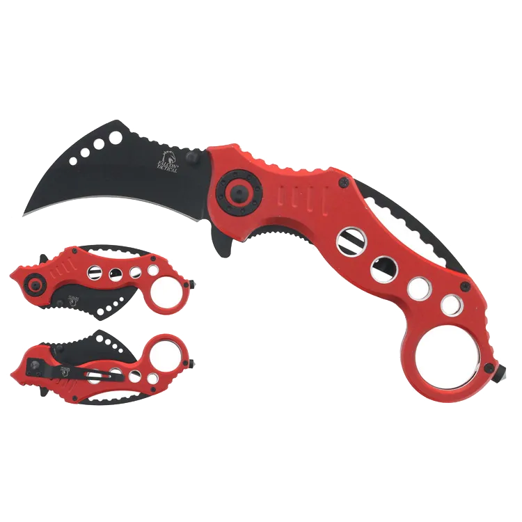 Falcon 7 1/2" Overall Red Handle Pocket Knife