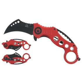 Falcon 7 1/2" Overall Red Handle Pocket Knife