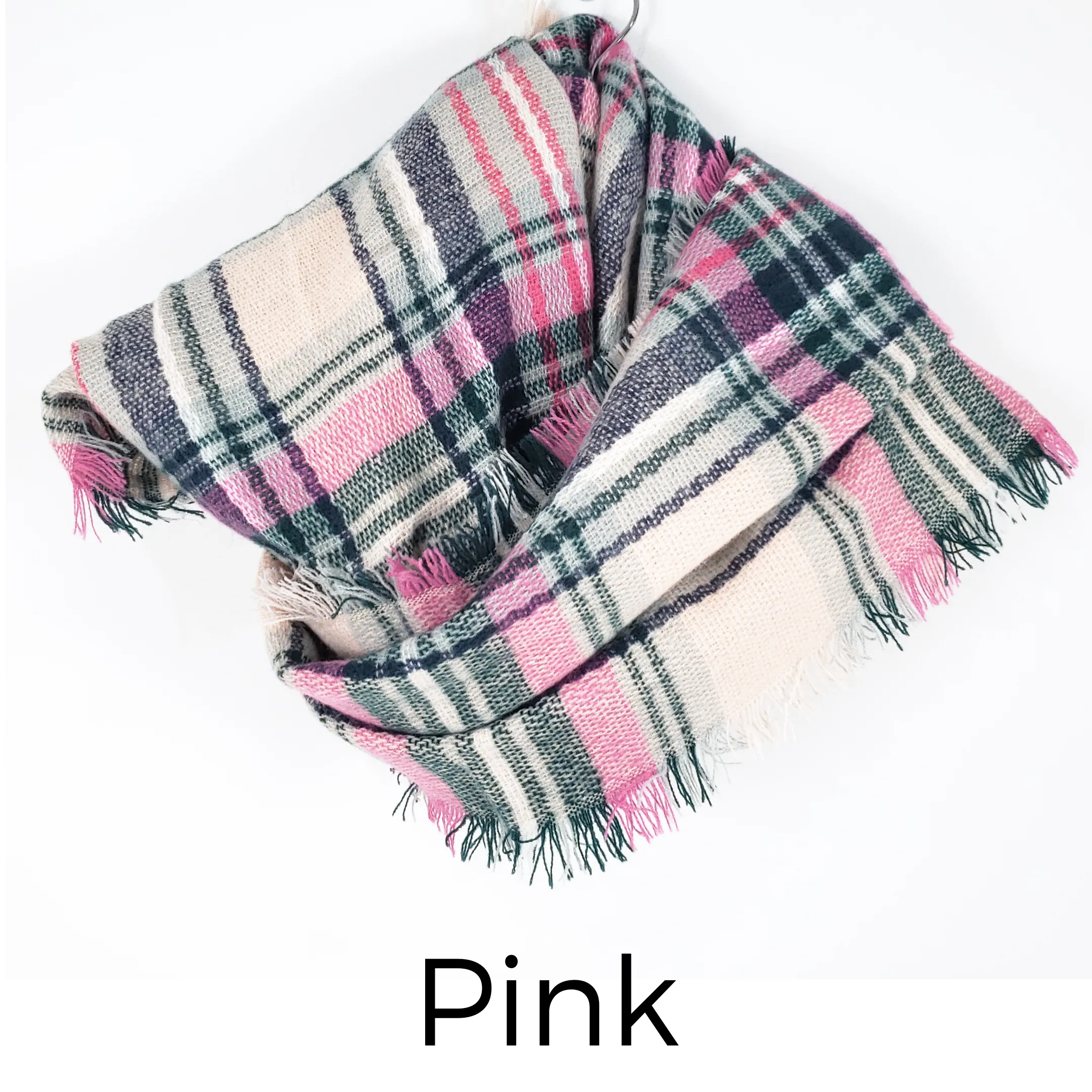 Fireside Plaid Scarf (Pink)