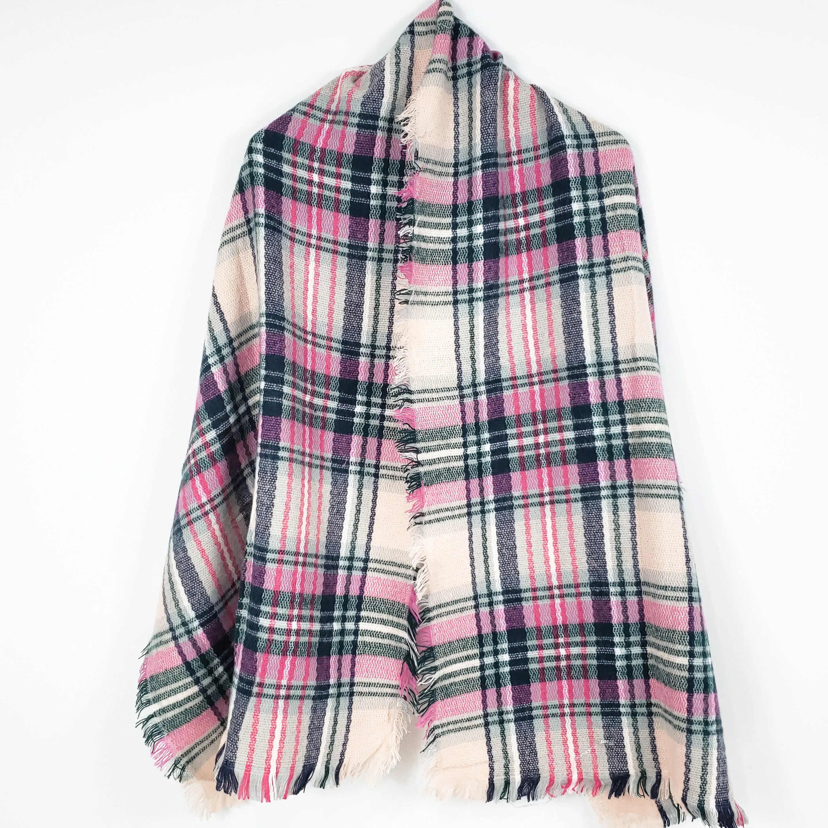 Fireside Plaid Scarf (Pink)