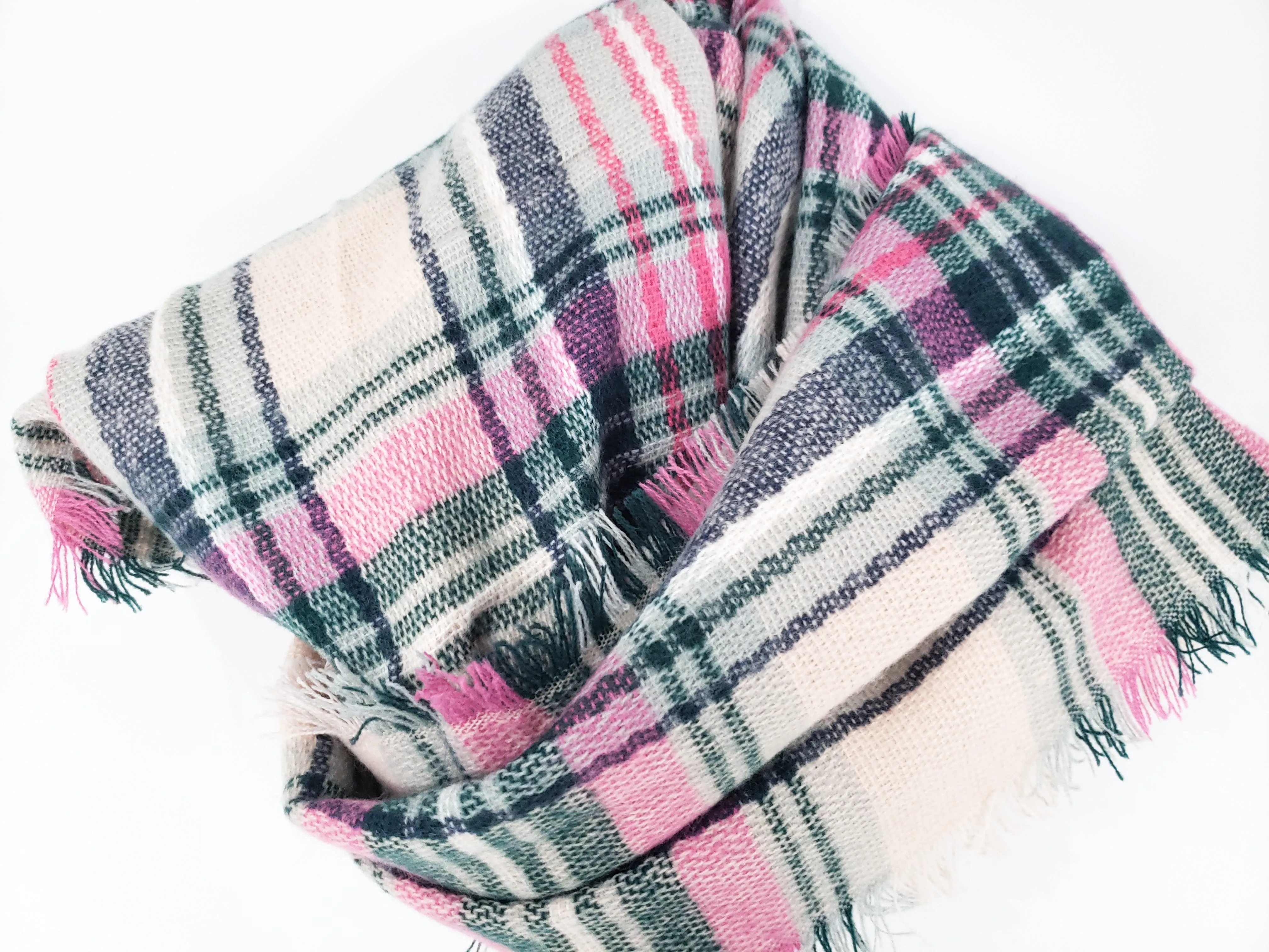 Fireside Plaid Scarf (Pink)