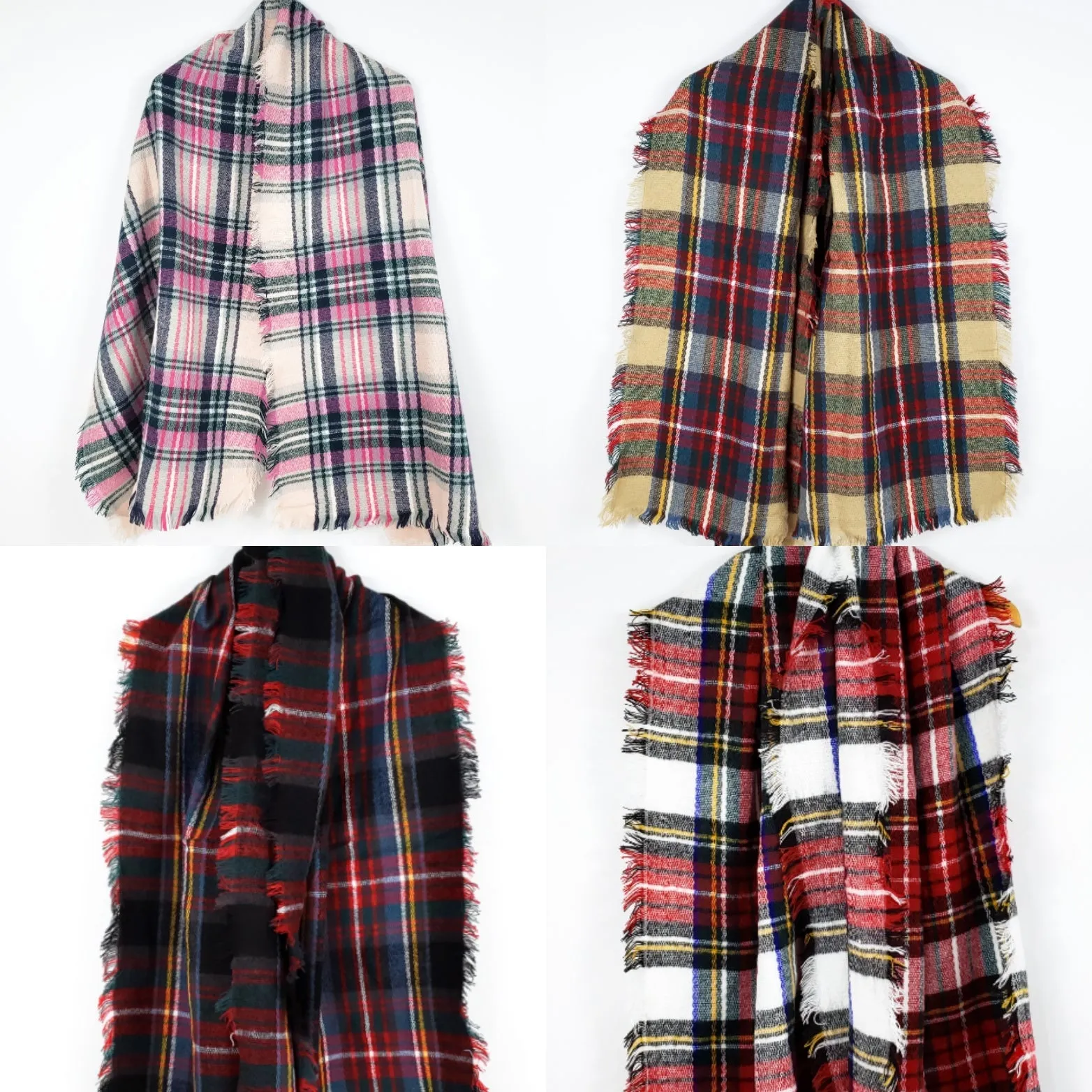 Fireside Plaid Scarf (Pink)