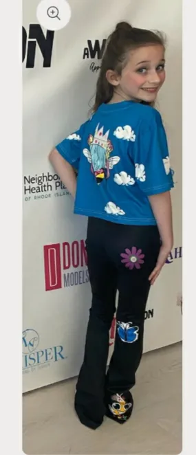 Flared Floral Girls Bee Pants