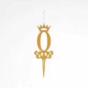 Food Safe Premium Candle Cake Topper for Birthday, Anniversary, and Custom Party Celebrations in Letters - Gold (Lettter O)