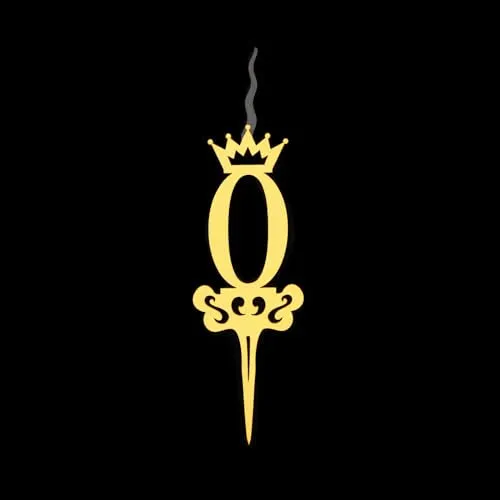 Food Safe Premium Candle Cake Topper for Birthday, Anniversary, and Custom Party Celebrations in Letters - Gold (Lettter O)