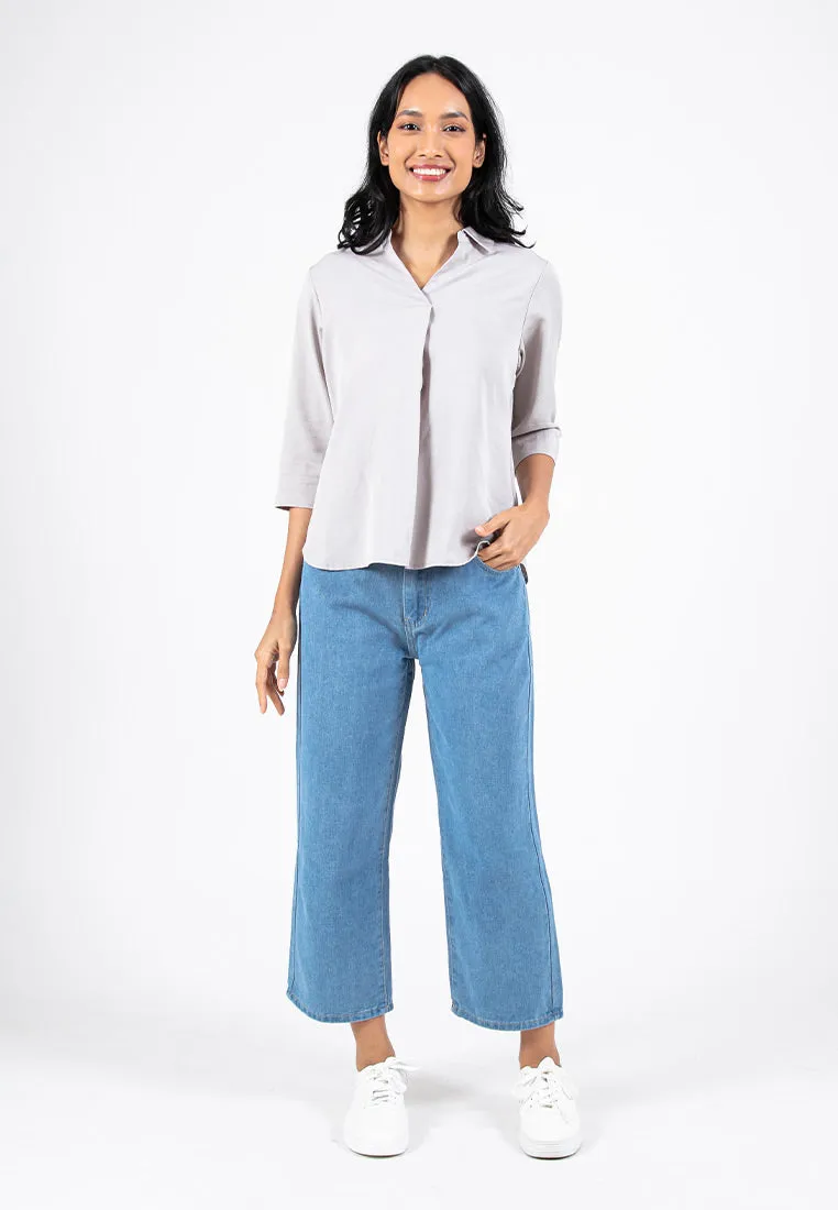 Forest Ladies High Rise Jeans Denim Cropped Pants | Seluar Jeans Perempuan - 810486