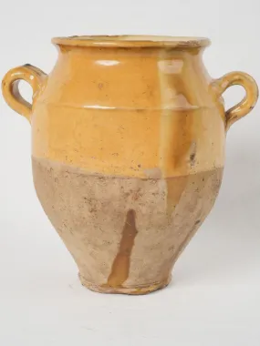 French Terracotta Confit Pot w/ Yellow Glaze - 11"