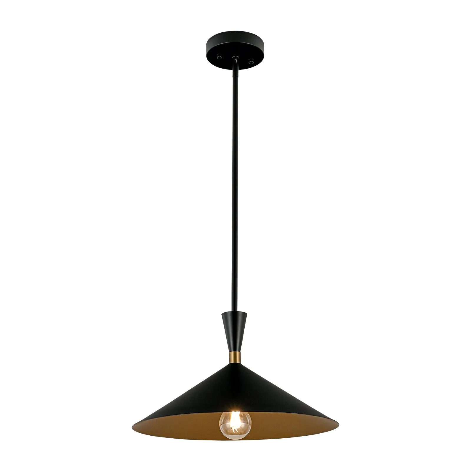 Glowlings 1-Light Modern 15"Wide Metal Cone Dome Pendant Light