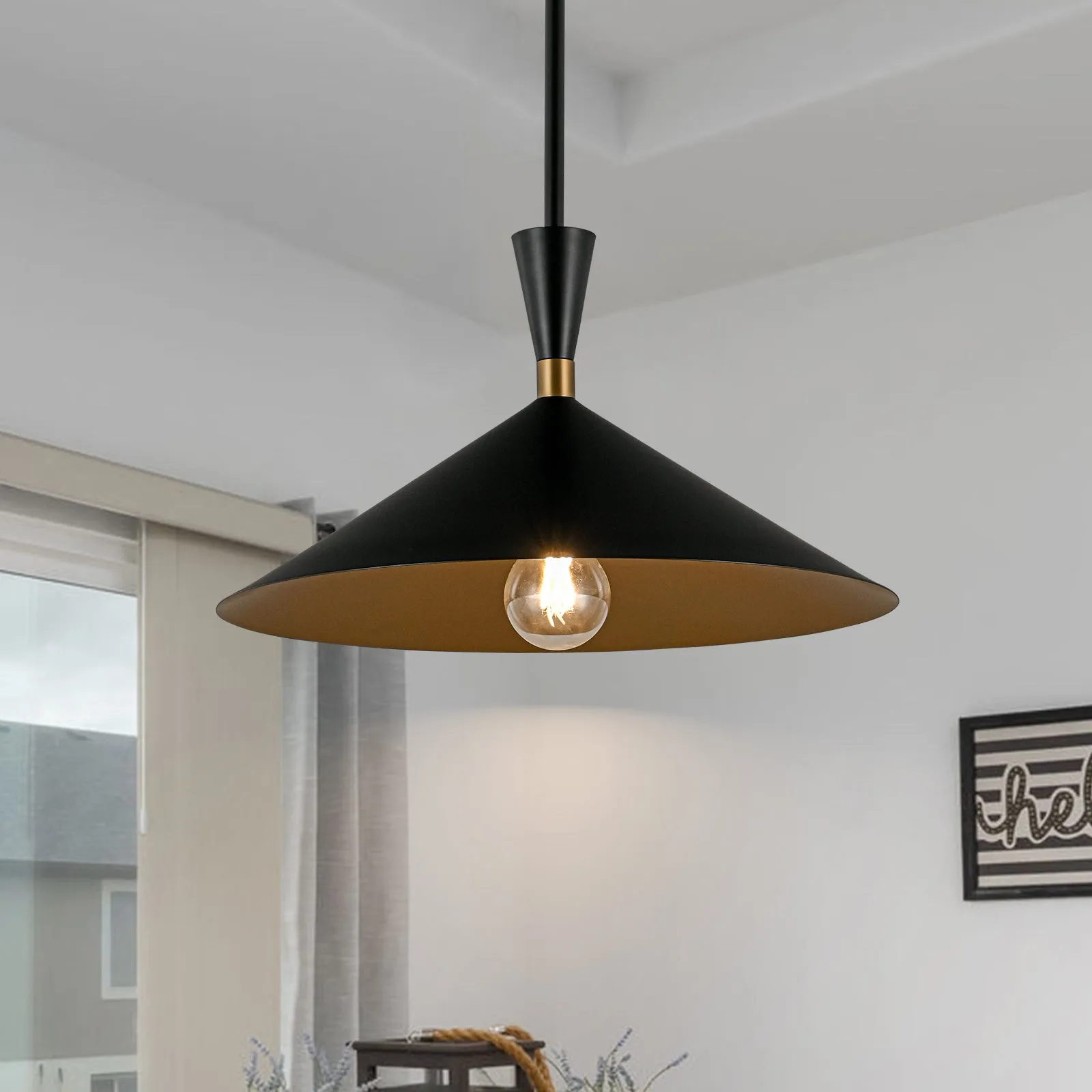 Glowlings 1-Light Modern 15"Wide Metal Cone Dome Pendant Light