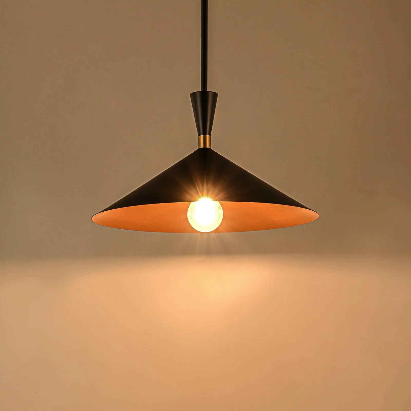 Glowlings 1-Light Modern 15"Wide Metal Cone Dome Pendant Light