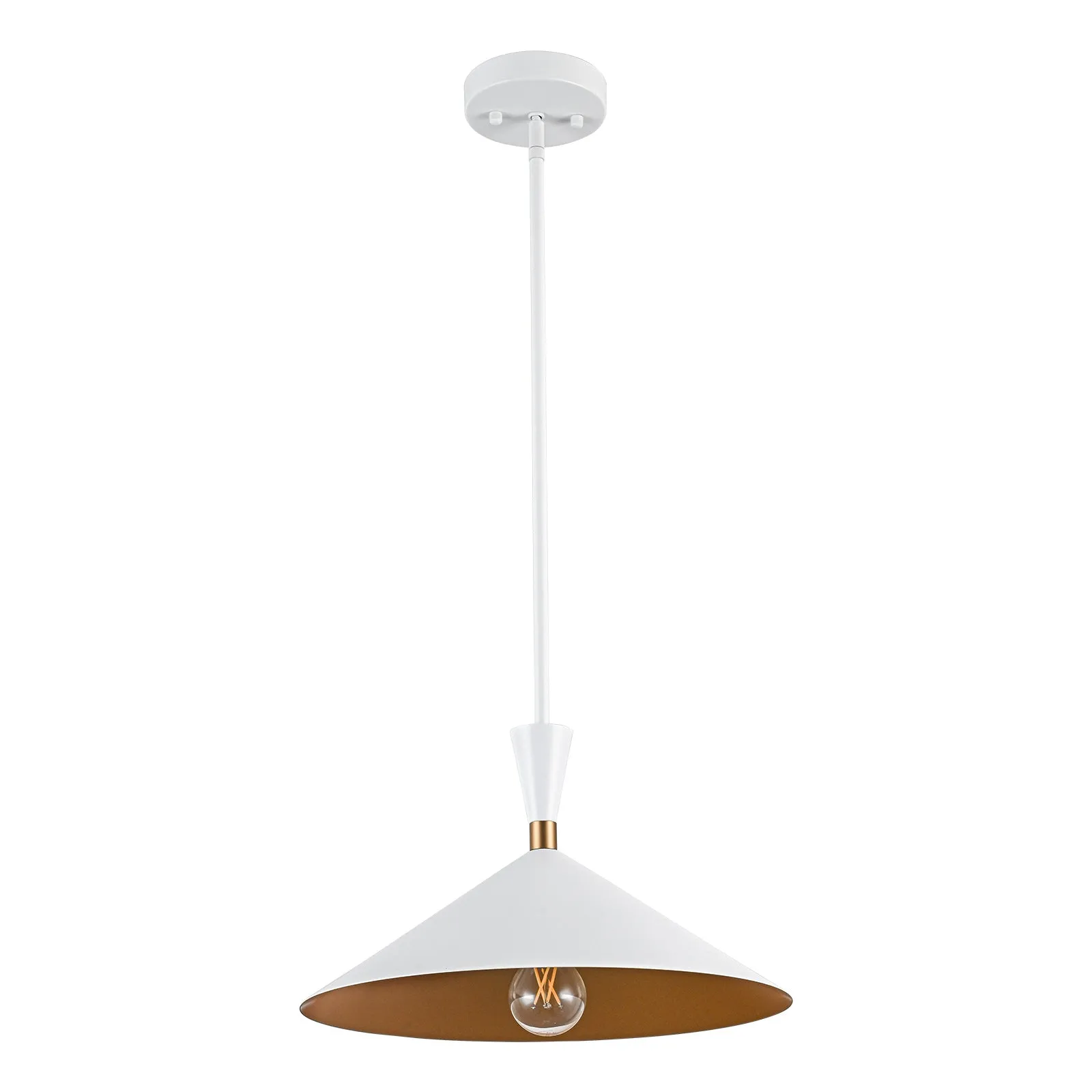 Glowlings 1-Light Modern 15"Wide Metal Cone Dome Pendant Light