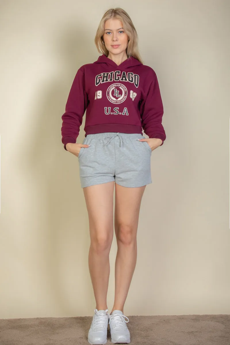 Graphic Drop Shoulder Pull Over Hoodie